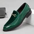 Patent leather shiny wedge heel shoes oversleeve design black green sky blue rubber sole unisex