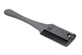 Pet razor comb with comb teeth and trimming blade, includes 10 spare blades for dog and cat grooming.