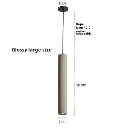 Cement industrial bedside droplight with water pipe design, glossy finish, on a wooden table