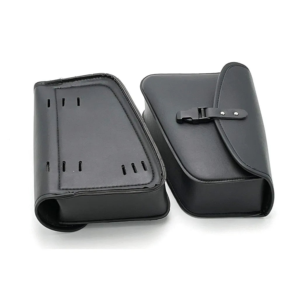 Black PU leather motorcycle swingarm saddlebag for Harley-Davidson Sportster.