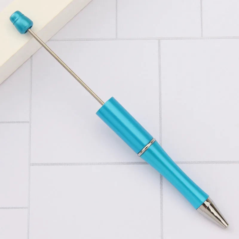 Creative plastic beaded ballpoint pen with spinning chain in multiple colour options