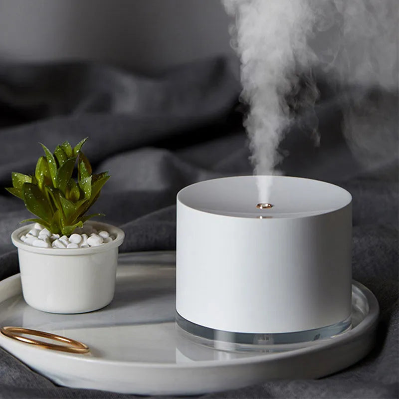 Wireless portable ultrasonic humidifier diffuser with 780ml tank in white, includes filters