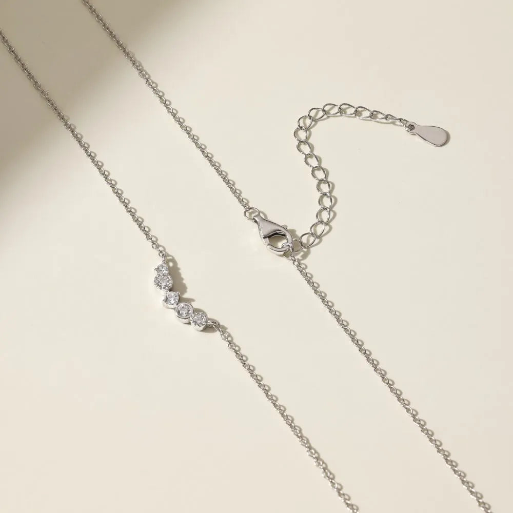 Geometric zircon 925 silver women's necklace with electroplated finish, gold or platinum option