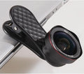Black silver rose gold mobile phone wide-angle and macro lens kit with clip and storage box