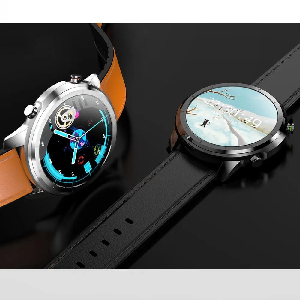 LEMFO LF26 smart bracelet showing 1.3-inch screen and control buttons in various colour options