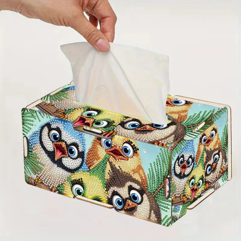 Handmade diamond painting mosaic tissue box cover wooden frameless modern simplicity style