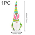 Easter faceless dwarf plush doll holding carrot in green colour 40cm tall
