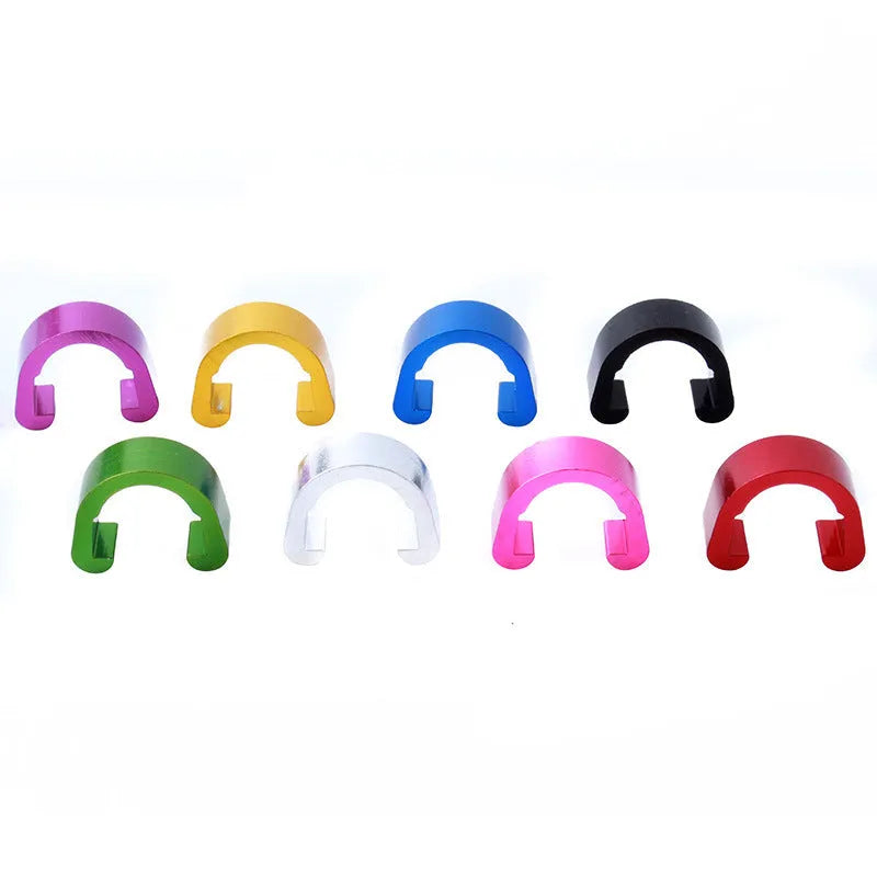 Aluminium alloy C-shaped buckle in assorted colours, dimensions 10.2mm by 13mm.