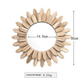 European-style solid wood hanging mirror with baked colour finish in three diameter options