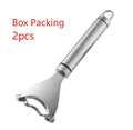 Stainless steel corn planer kitchen tool with serrated cutting edge for removing kernels