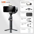 Black AI face tracking fill light and three-axis camera stabiliser kit with tripod