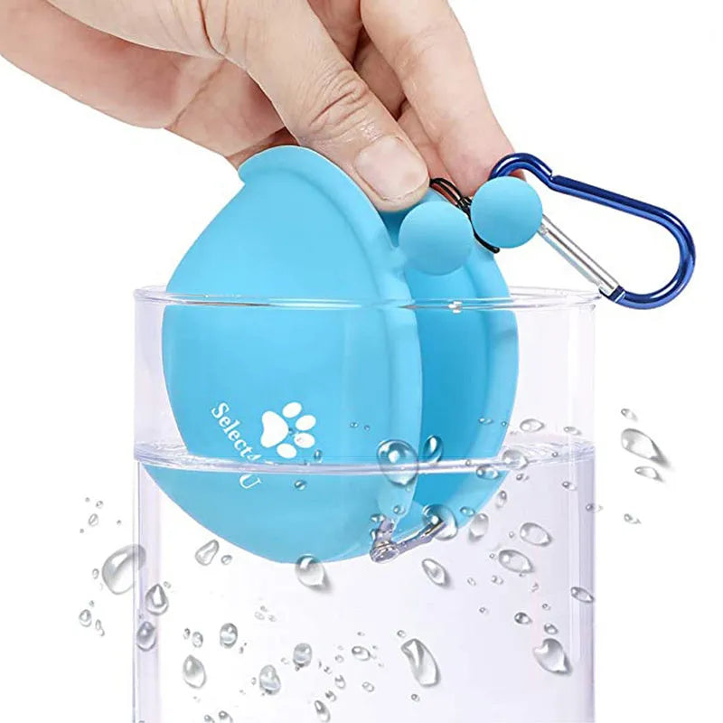 Silicone dog training treat pouch with waist attachment in assorted colours