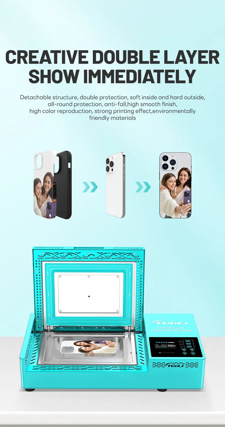 Phone case heat transfer printing machine for custom mobile case designs