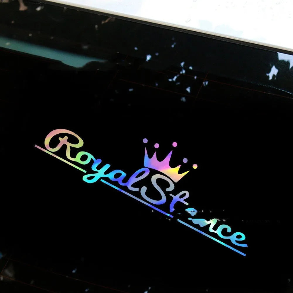 Reflective colourful vinyl crown car sticker for vehicle personalisation.