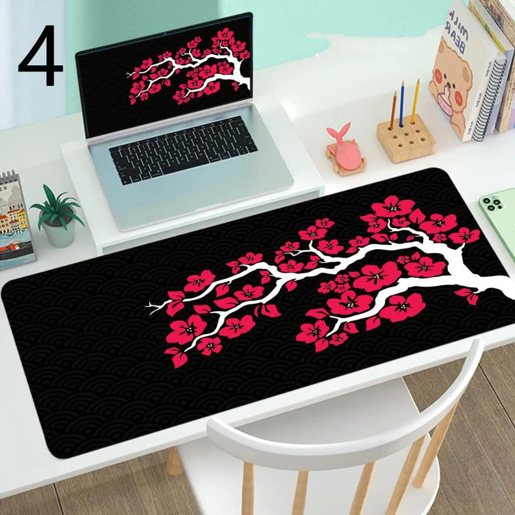 Large rubber gaming mouse desk mat in multiple sizes from 300x600mm to 400x900mm with print design