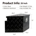 Black 26-inch aluminium alloy tool case with T-casting construction for professional tool storage.