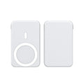 Magnetic wireless charging power bank with folding bracket showing capacity options and colour variations
