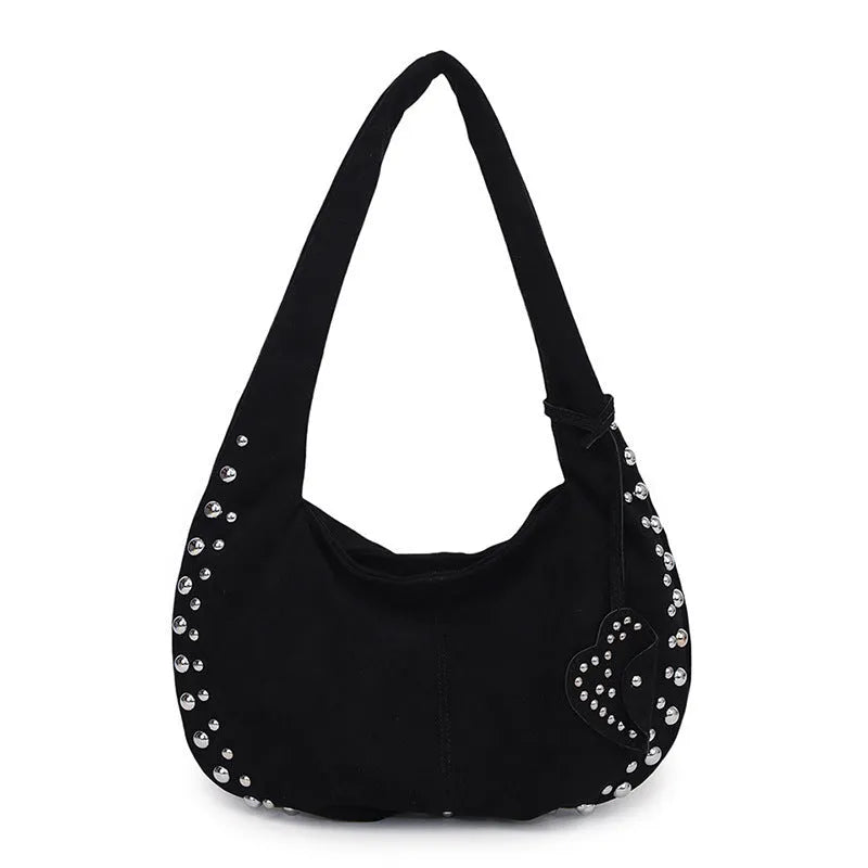 Soft plush underarm casual tote handbag in European and American retro style
