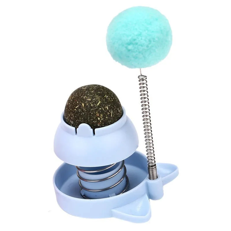 Lucky cat mint ball toy with four mint balls for feline play and dental grinding