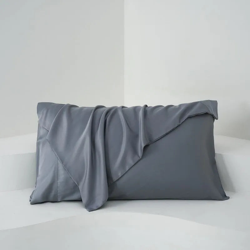 Pair of bamboo fiber satin pillowcases 50x77cm in modern simplicity style