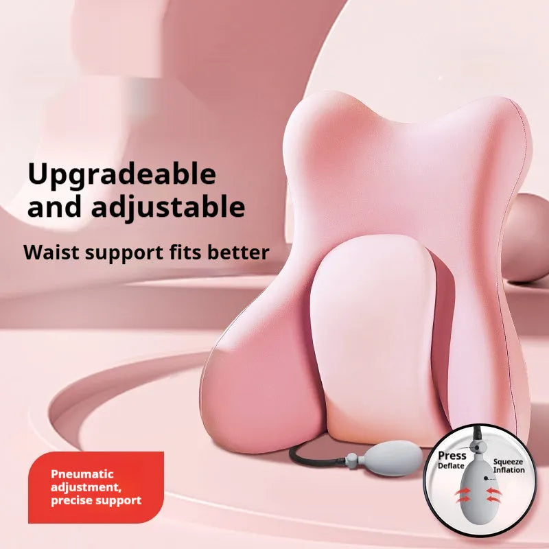 Ergonomic memory foam backrest waist pad in a solid colour with a removable cover.