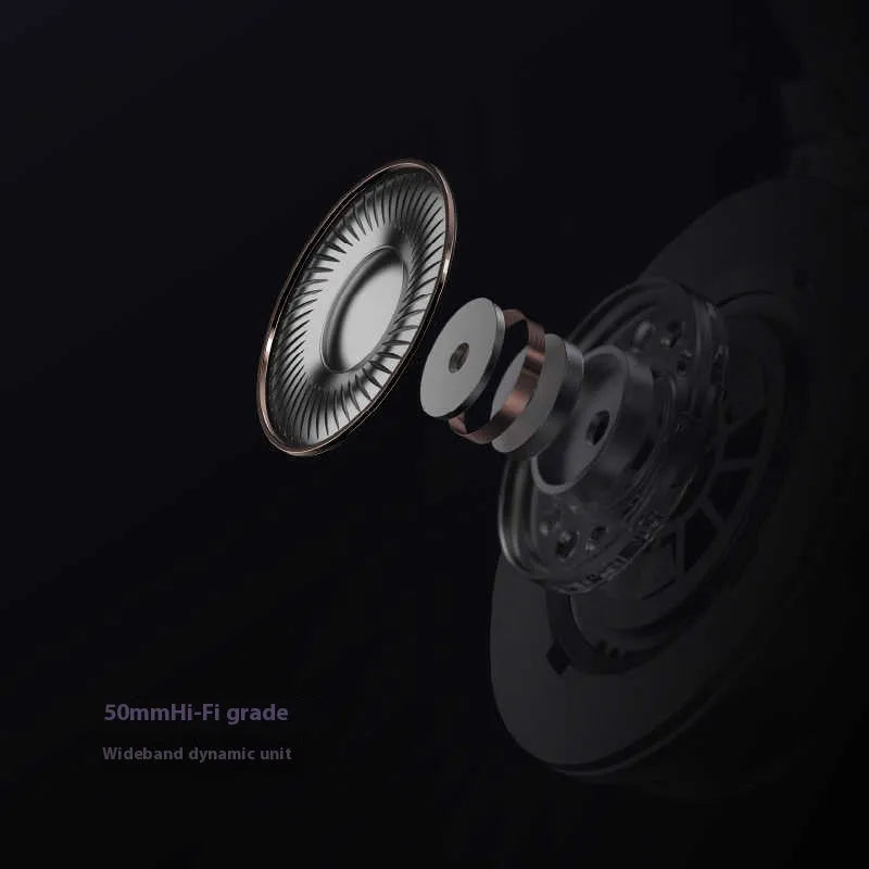 Wired gaming headset with large moving coil closed HiFi design and choice of mic cable or 1.5M standard cable