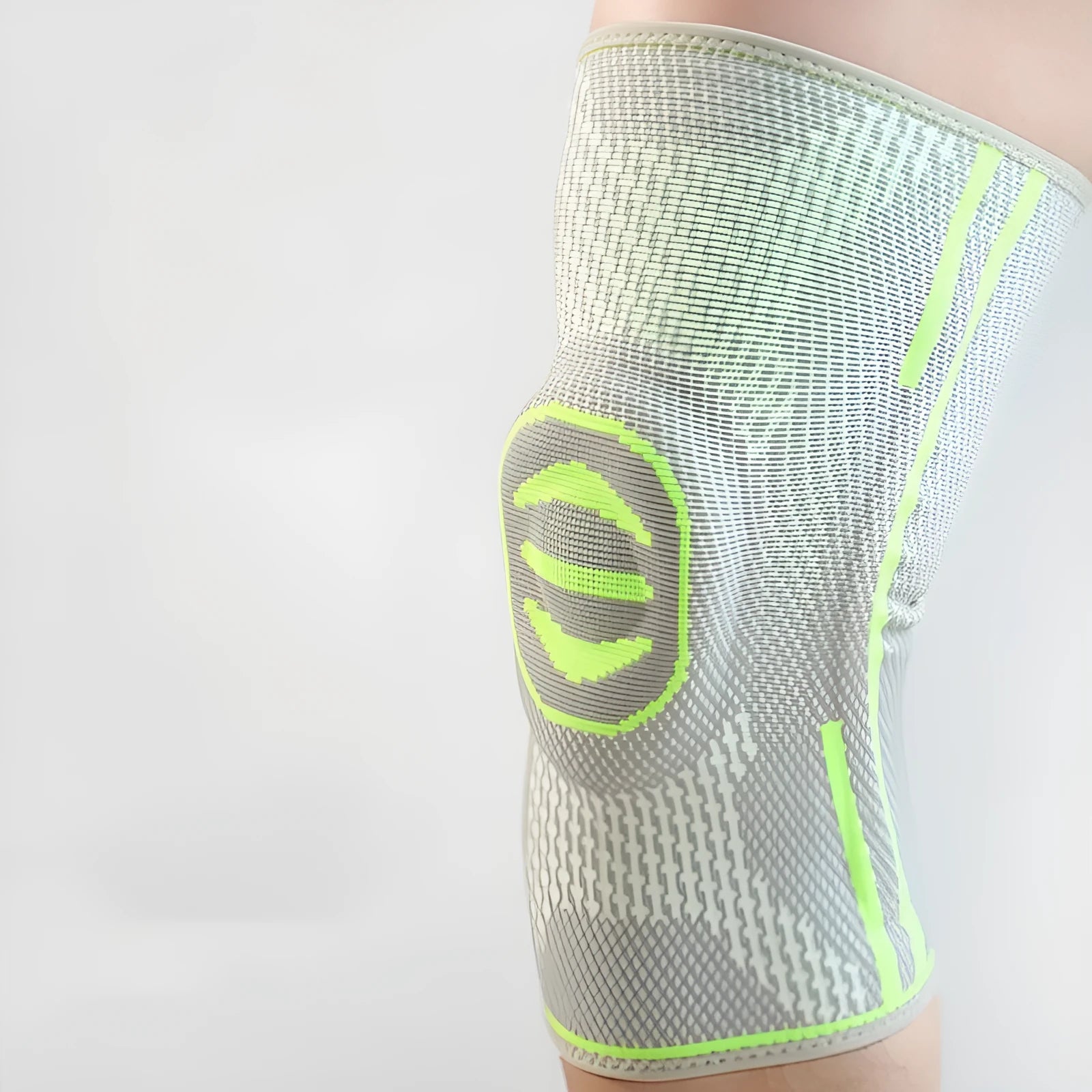 Mountaineering knee pads in cotton material showing green, blue, and yellow colour options