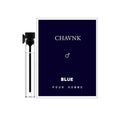 Men's perfume bottle in Black or Blue with woody sandalwood and cedar notes, available in 100ml, 50ml, and 30ml