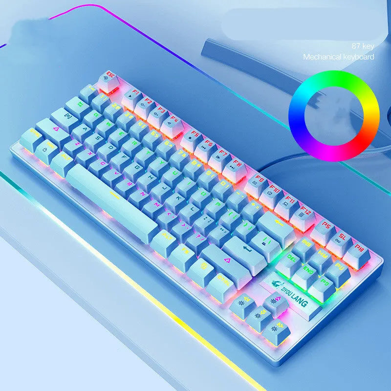 Mechanical gaming keyboard in multiple colours with ABS plastic construction and simple design