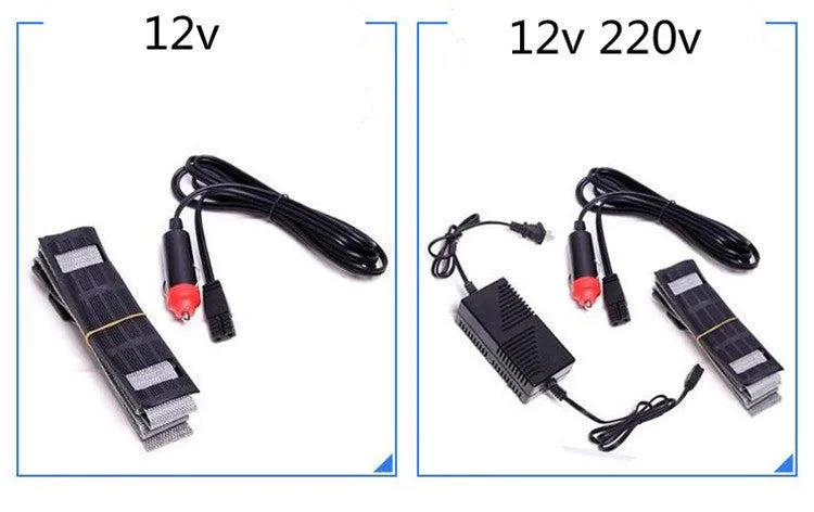 6L mini fridge dual-use 12V 220V in black, 25cm x 30cm x 16.5cm, with cooling and heating modes