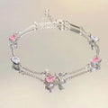 Fashion crystal zircon alloy bracelet for women in electroplated finish with blue wave design