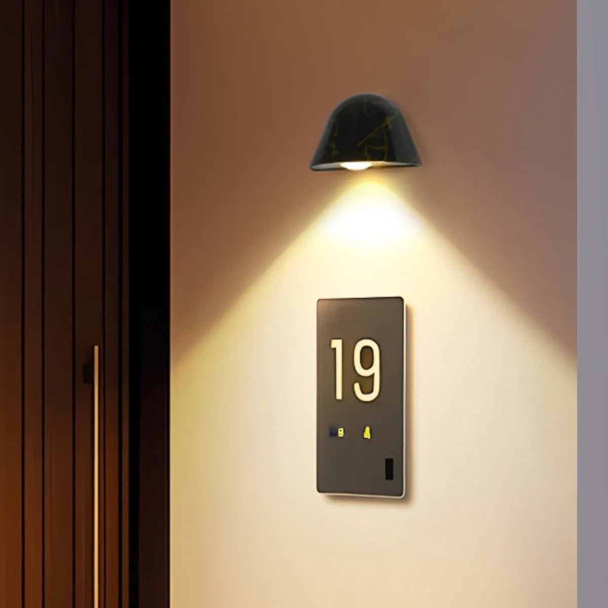 IP65 outdoor wall lamp in aluminium with 5W LED and choice of black, platinum, black gold, spot white, or ceramic white finish