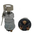 Copper vehicle ignition switch with a key for trucks and forklifts.