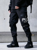 Men's 100% polyester cargo trousers in Army Green with side pockets and drawstring waist