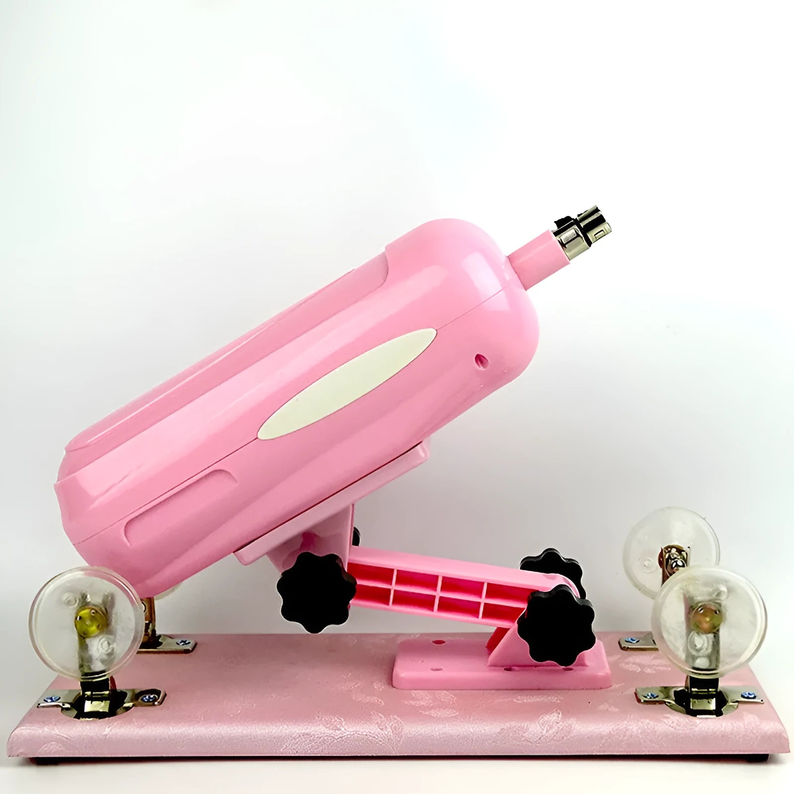Purple automatic telescopic thrusting sex tool on a white background.