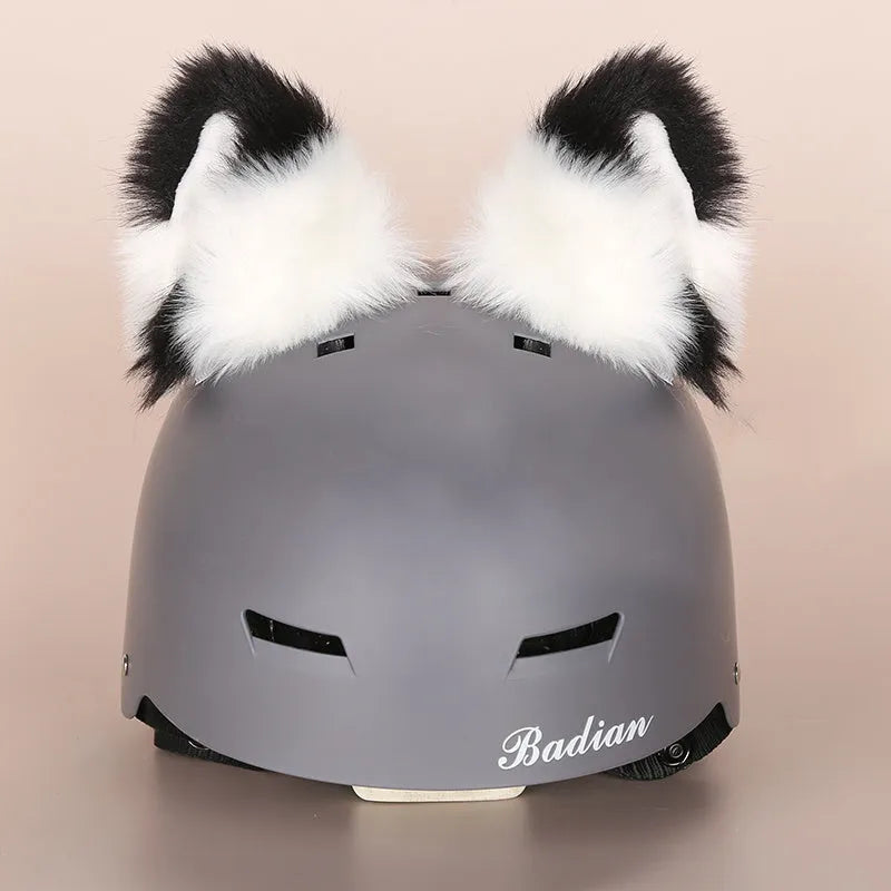 Child's plush cartoon character helmet cover and hat set in soft fabric, shown in medium size.