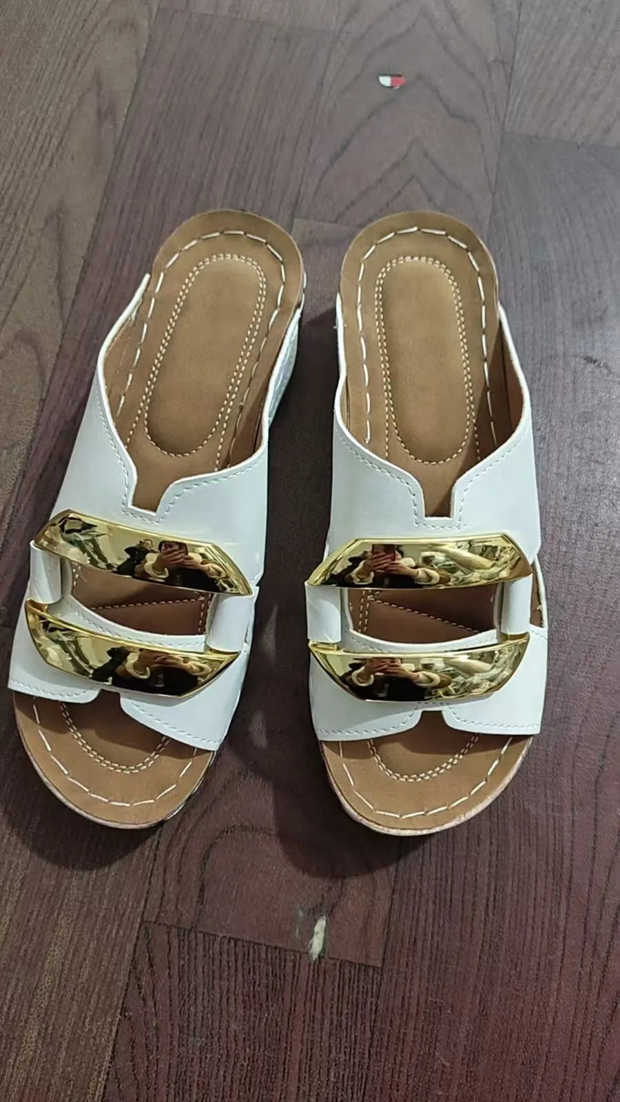 Roman style platform flip-flop sandals in four colours with artificial PU upper and rubber sole