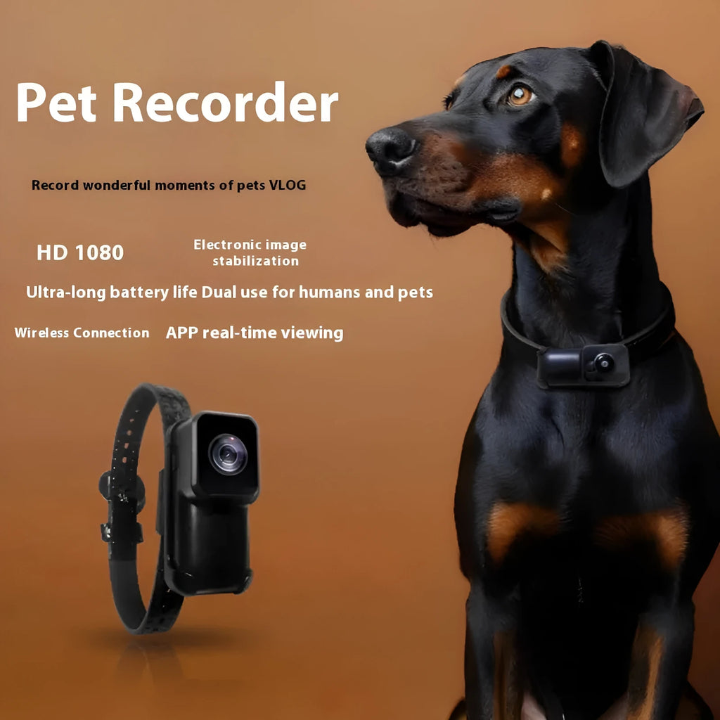 Black wifi camera neckband recorder showing compact design and front-facing lens for hands-free 1080P video capture.