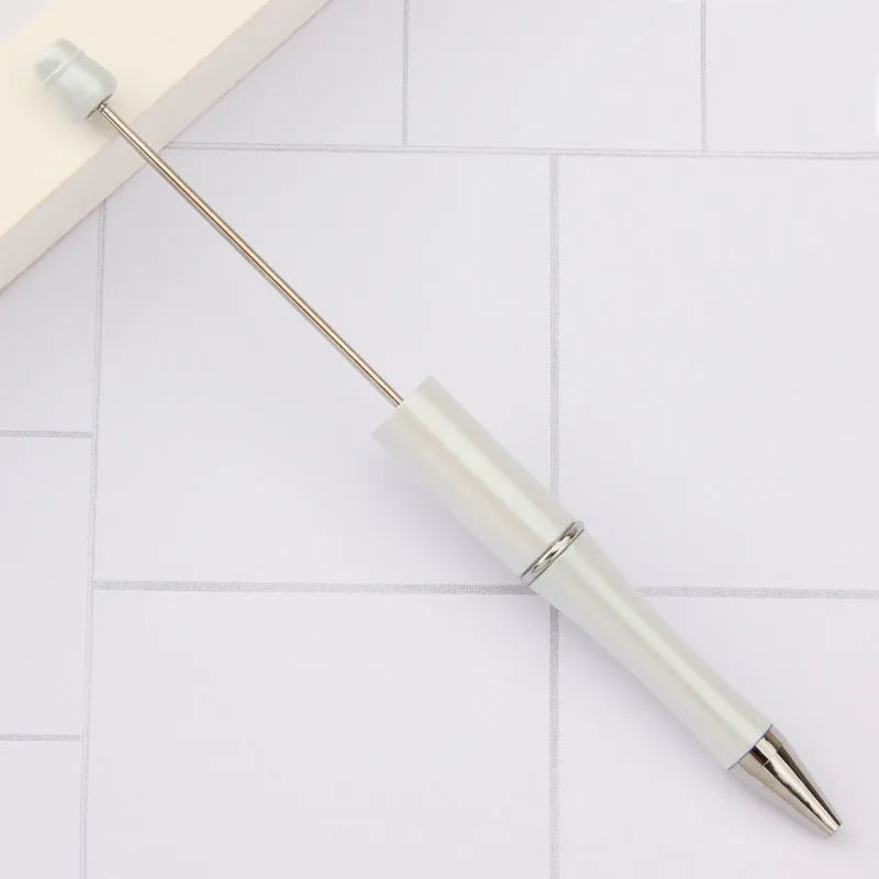 Creative plastic beaded ballpoint pen with spinning chain in multiple colour options