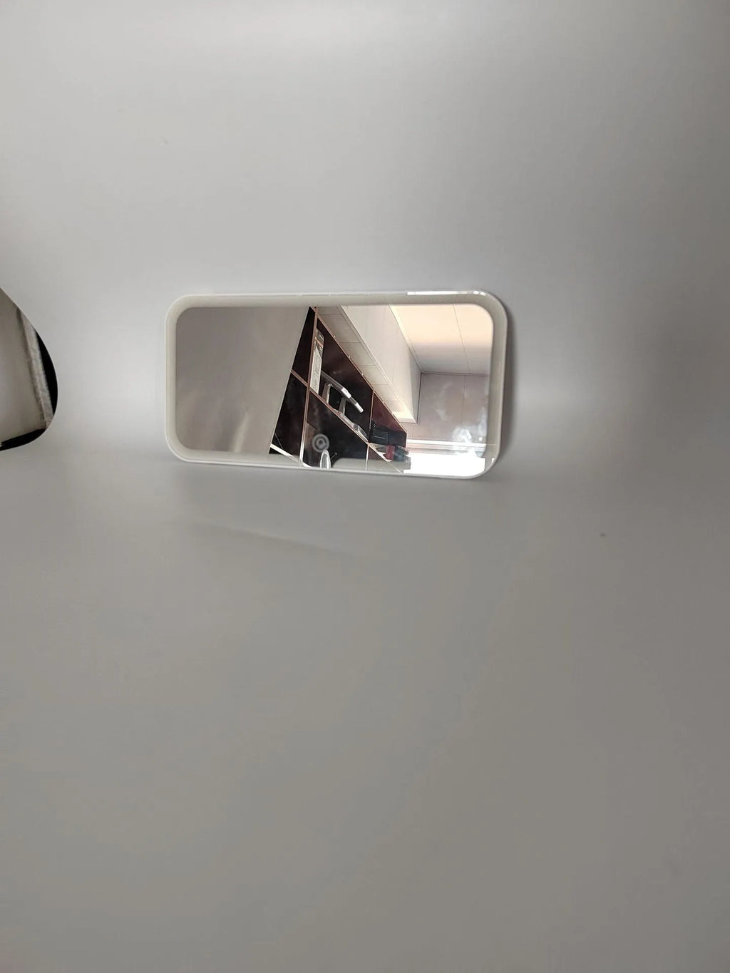 White car sun visor LED mirror with aluminium reflection surface and ABS plastic frame