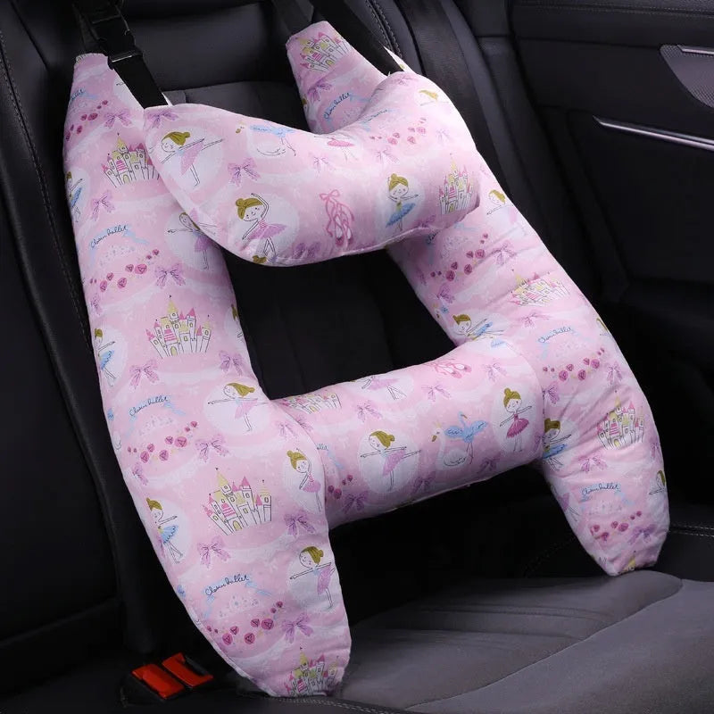 55x70cm car sleeping pillow with printed pattern on pearl cotton fill