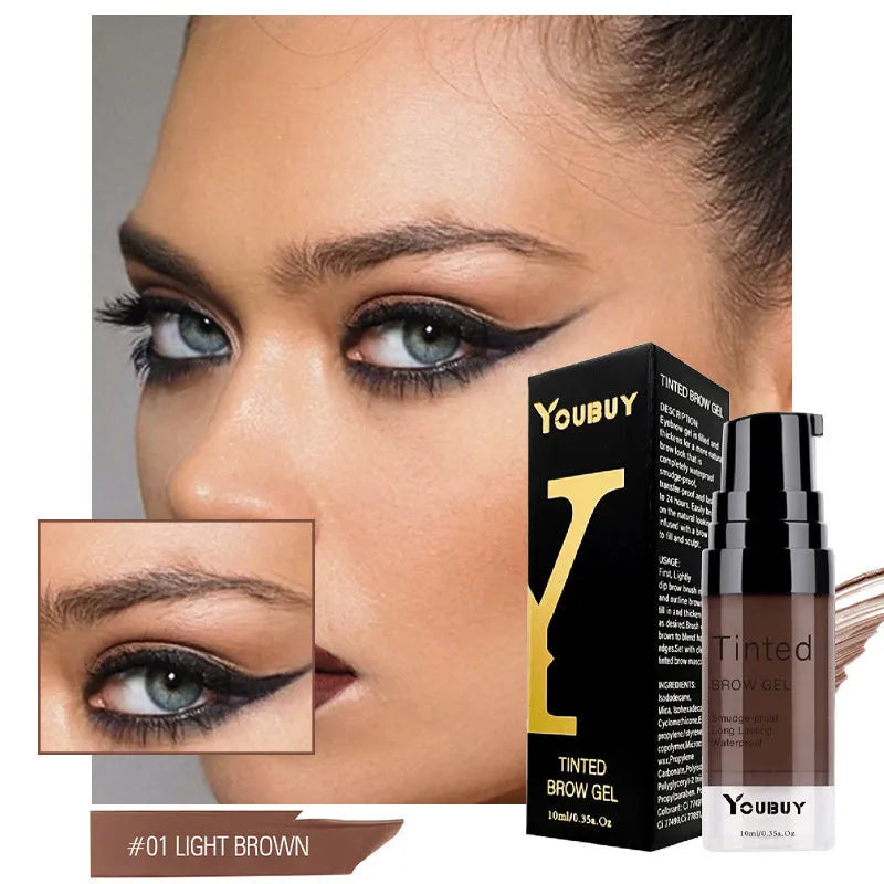Waterproof eyebrow cream pencil in dark grey and golden yellow shades