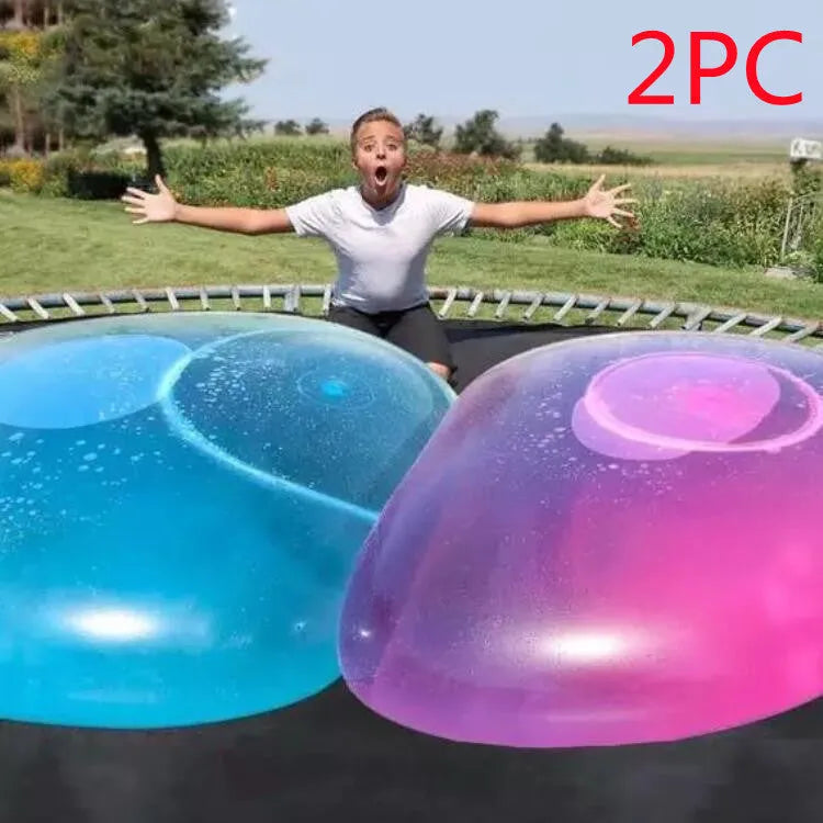 Inflatable TPR bouncy ball in pink, yellow, green, and blue colours with size options from 40 cm to 120 cm diameter