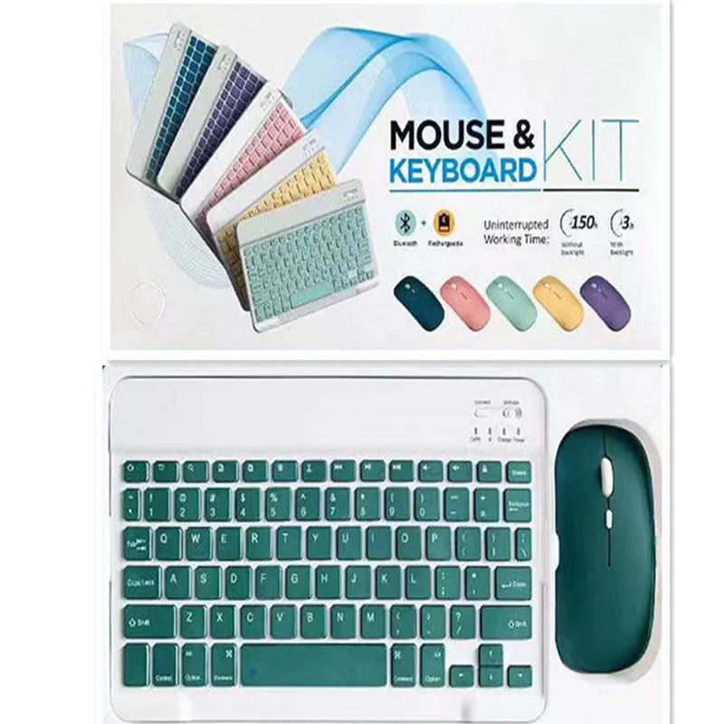 Bluetooth keyboard and mouse set in choice of colours with 10-inch keyboard and dual-mode or single-mode mouse.