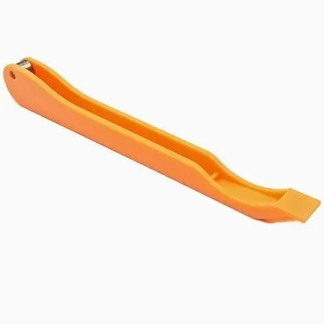Plastic hand foil tool in green on white background, 14cm length for nail art