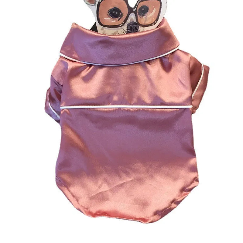 Polyester teddy dog clothing pet pajamas in pink and hidden colours, sizes XS to XXL with bust 30-60cm