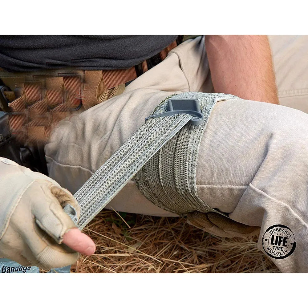 Portable outdoor hemostatic bandage tactical gauze tape in 4 inch and 6 inch sizes