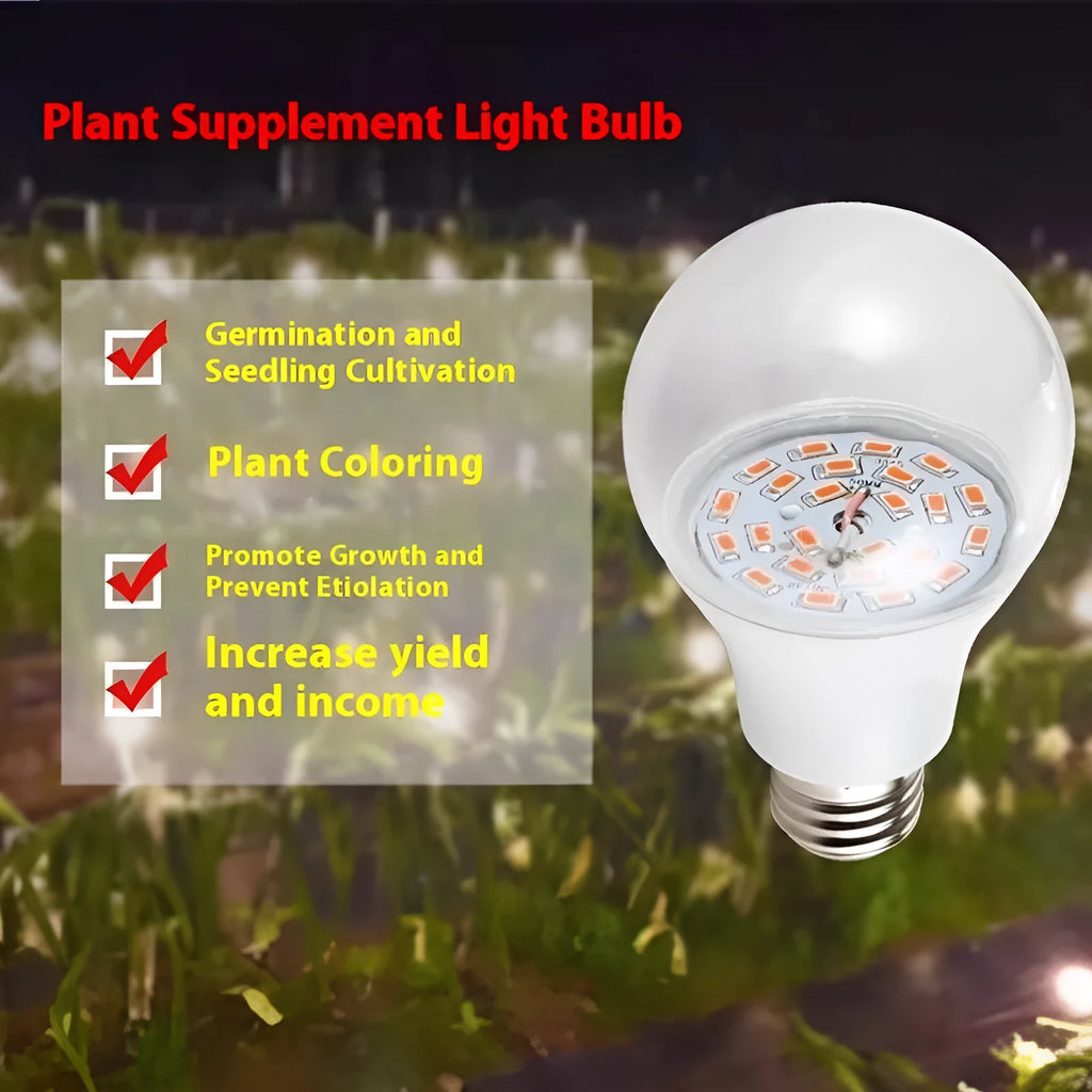 LED plant fill light bulb 9W for succulent cultivation with PC shell and E27 screw base