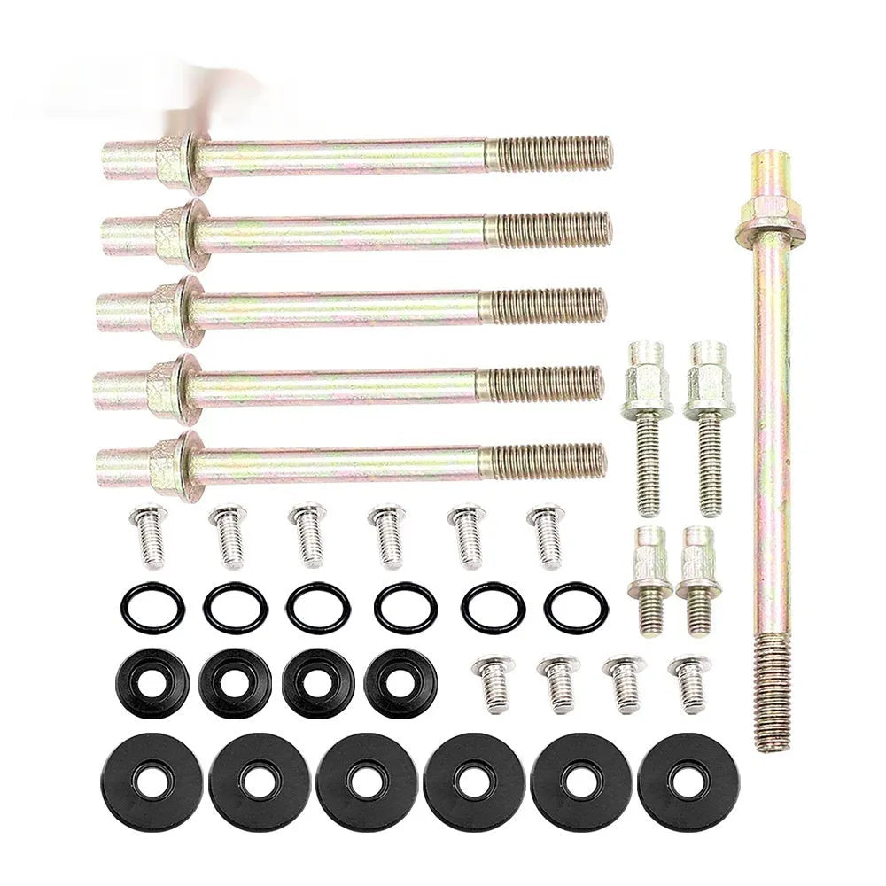 Honda Civic K Series aluminium engine gasket kit in silver, red, blue, and black colours.