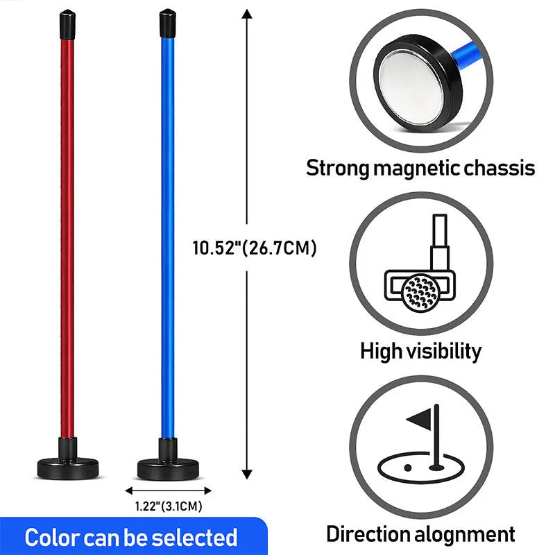 Aluminium alloy magnetic baseball bar golf swing alignment training tool in red and blue.